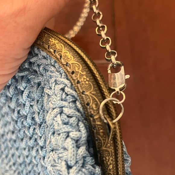 Elegant Blue Crochet Handbag - Picture 4 of 5